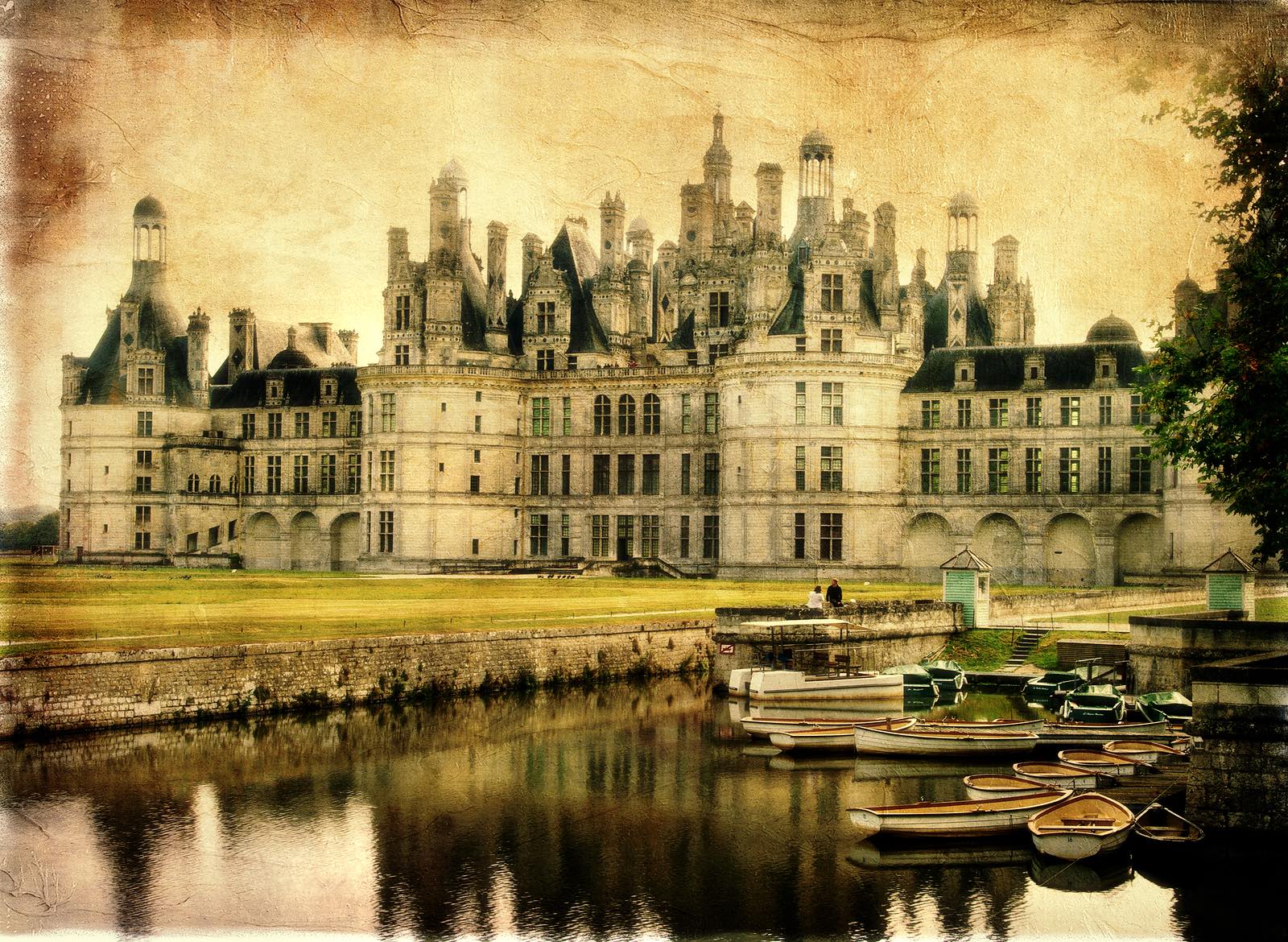 Chambord castle - artistic retro styled picture