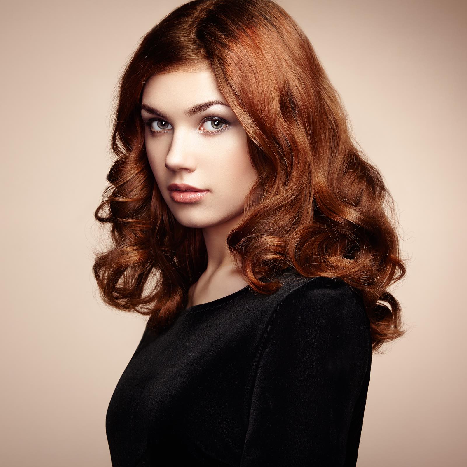 Fashion Portrait Of Elegant Woman With Magnificent Hair