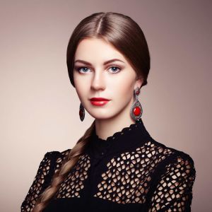 Fashion Portrait Of Elegant Woman With Magnificent Hair