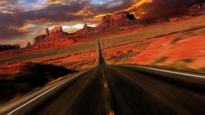 Sunset Fantasy Image of Monument Valley