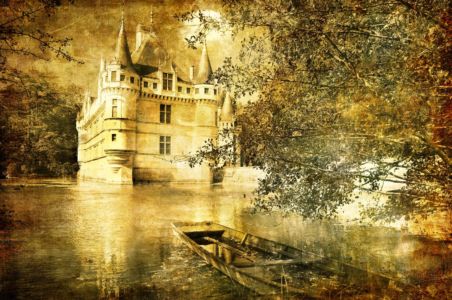 romantic castle - artistic toned picture in retro style